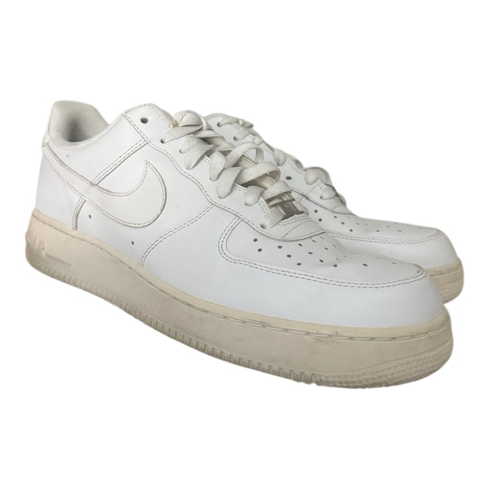 Nike White and Tan Sneakers Air Force 1